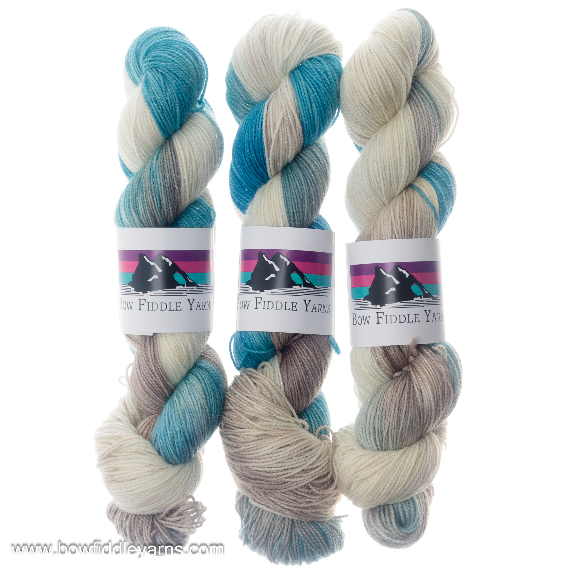 Cullen Beach 100g 4 ply Superwash Merino, Nylon and Stellina hand dyed yarn