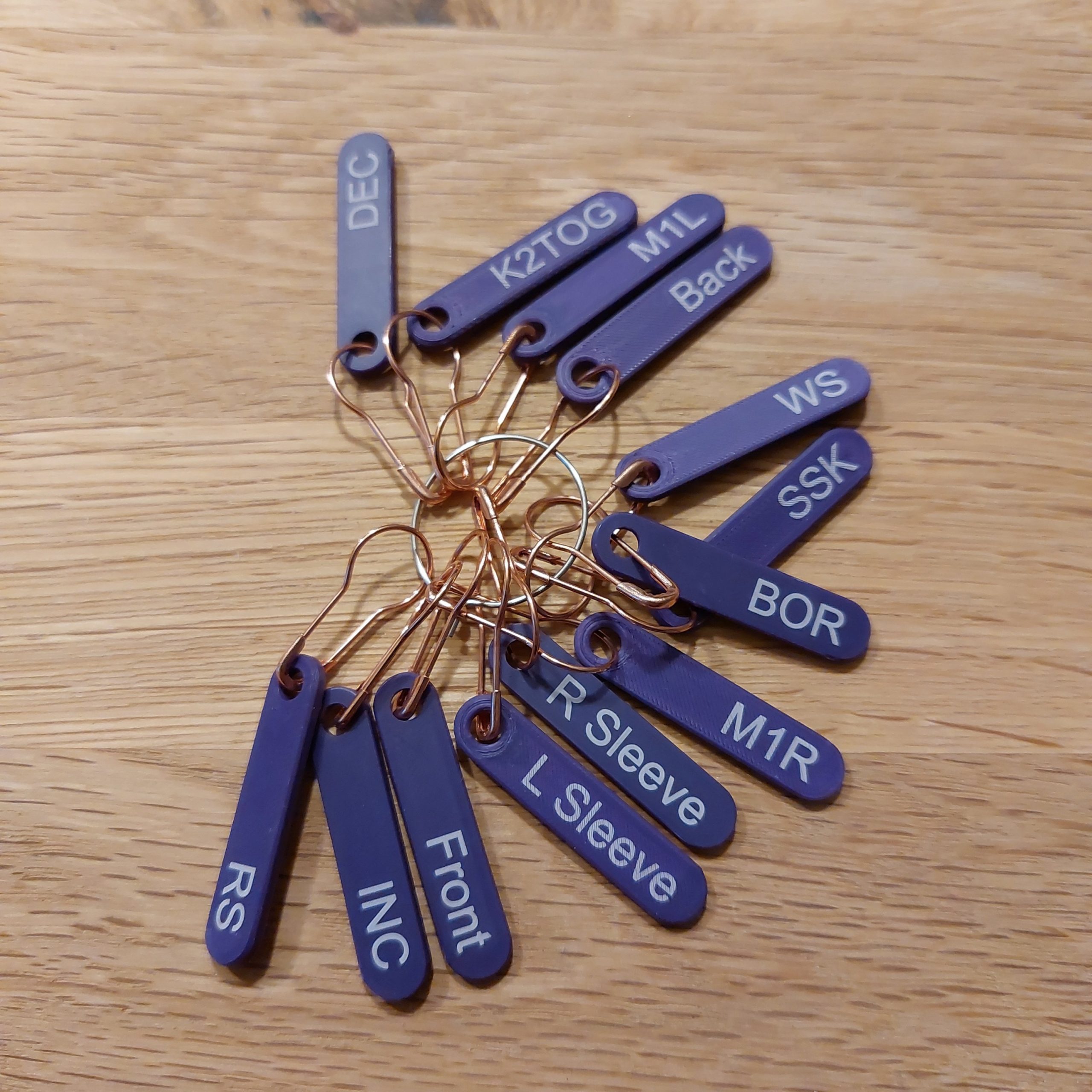 Instructional stitch markers - Purple