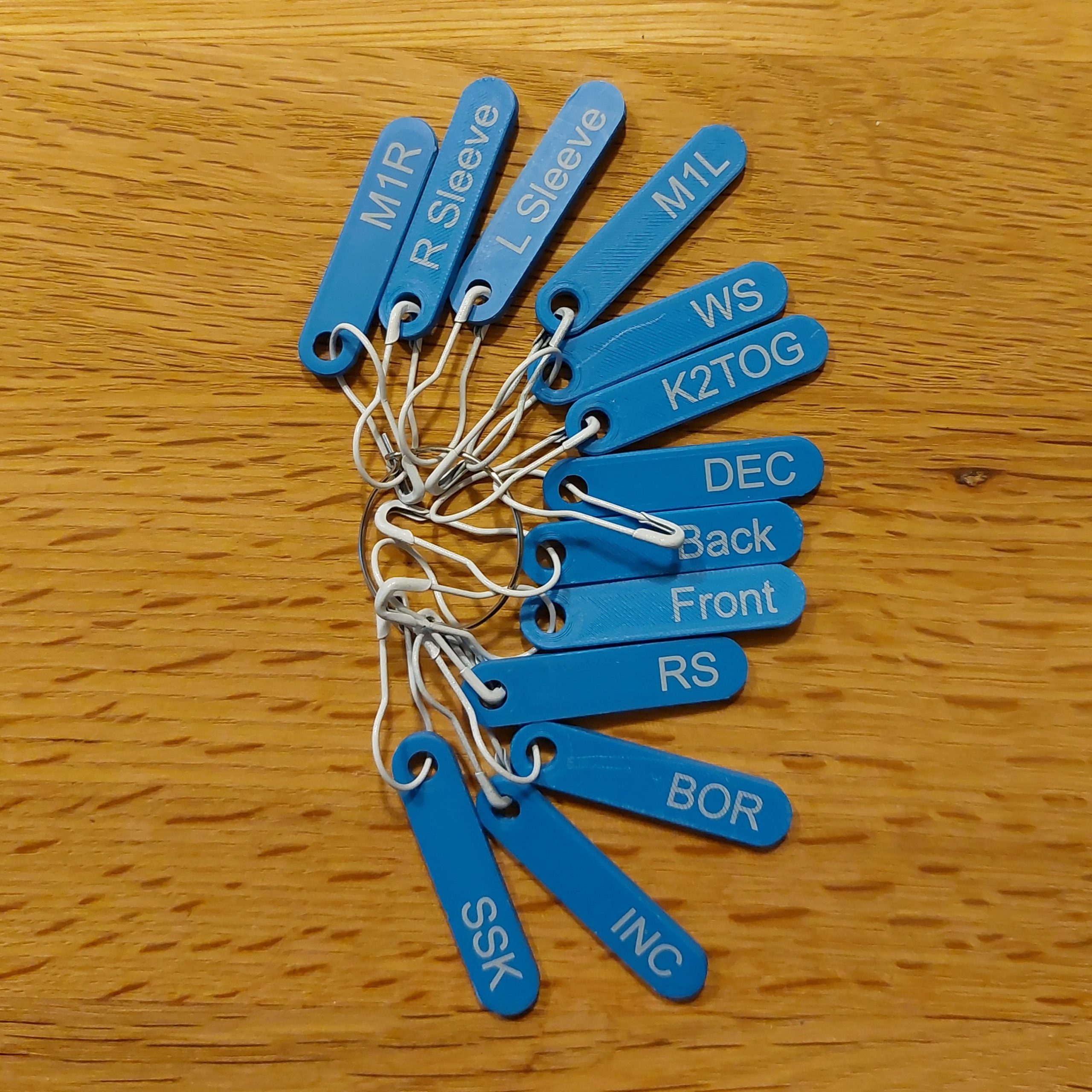Instructional stitch markers - Blue Matte
