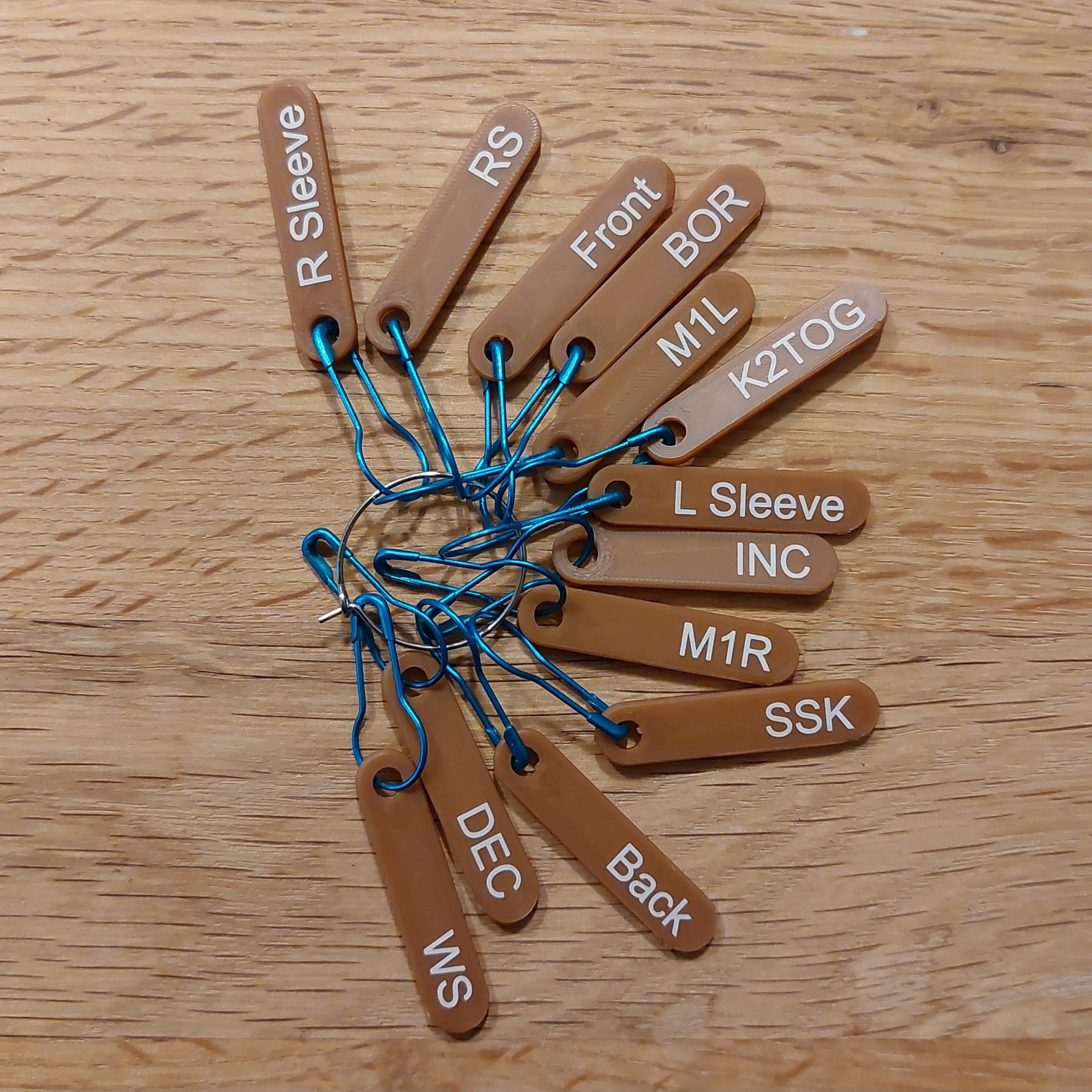 Instructional stitch markers - Chocolate