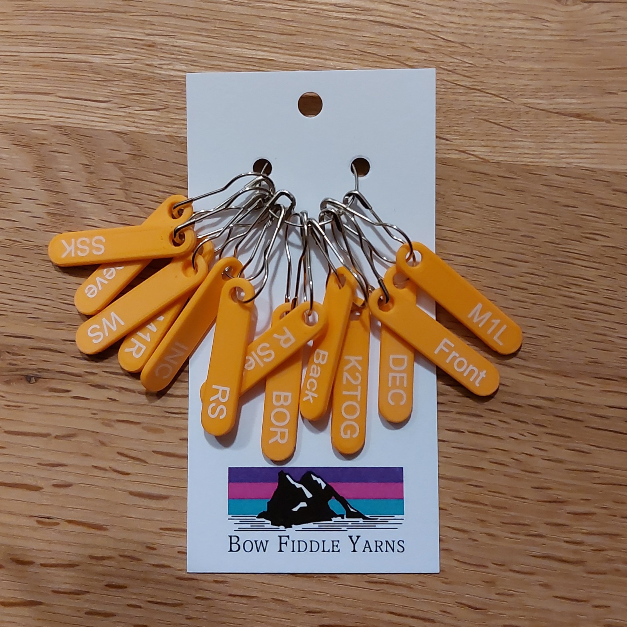 Instructional stitch markers - Mandarin Orange