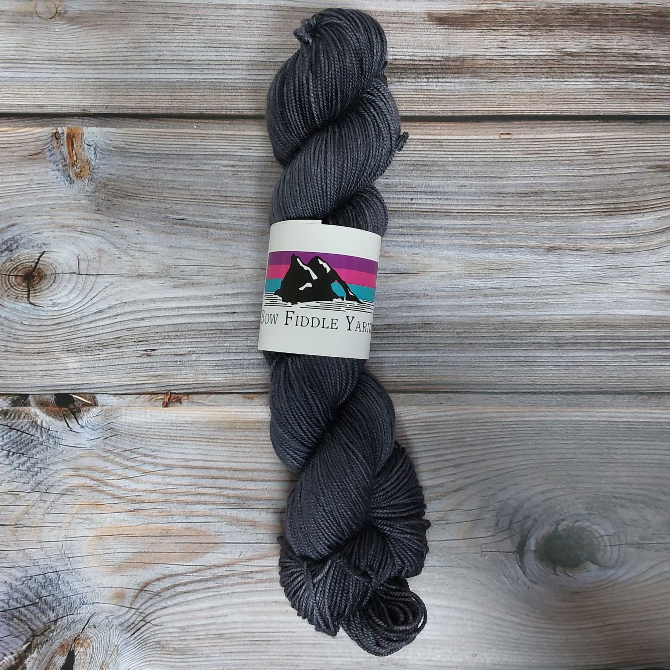 Semi Solid colours 100g Sport weight BFL Silk and nylon hand dyed yarn - Charcoal