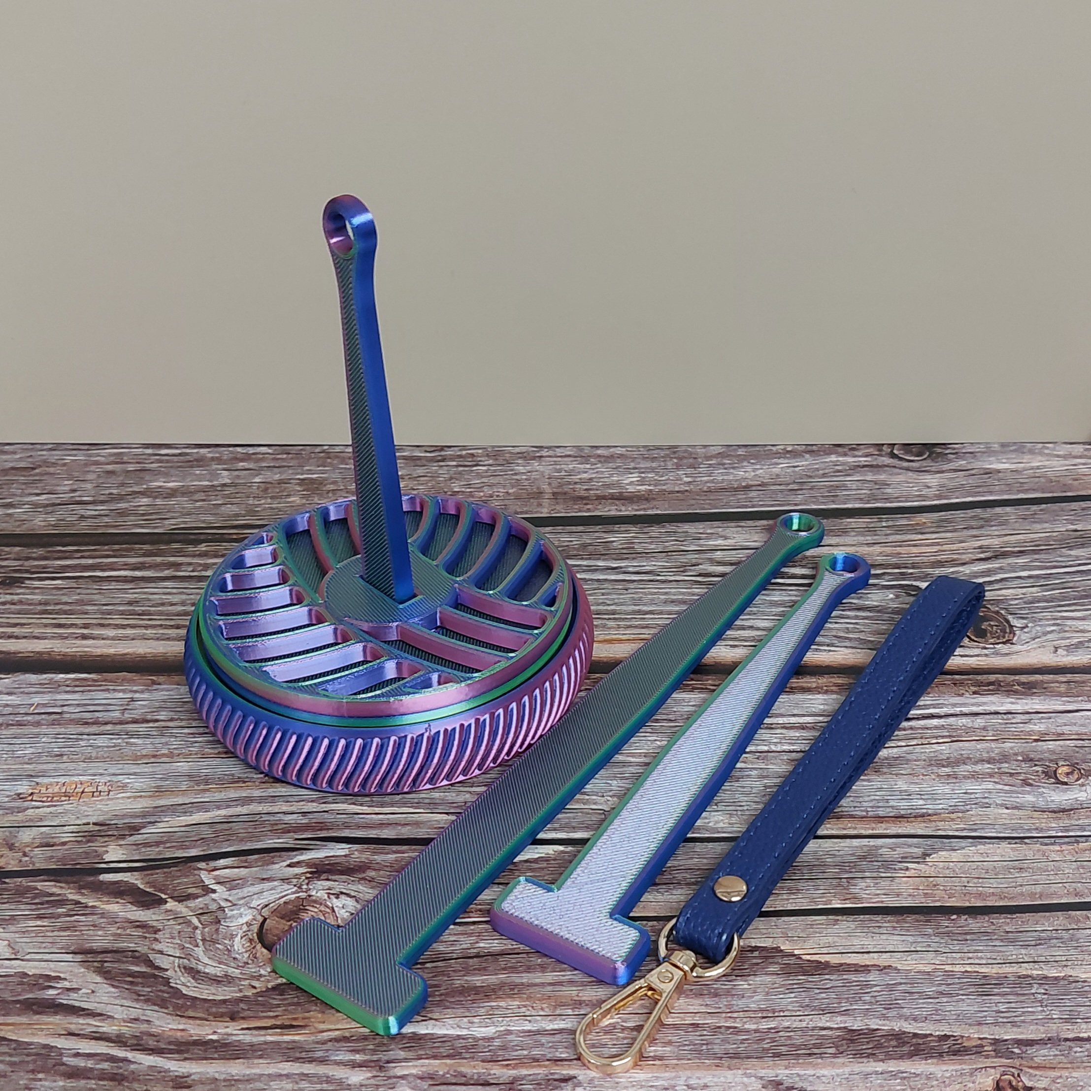 Yarn Spinner Gift Set – 3D Printed - Blue Green Purple Silk