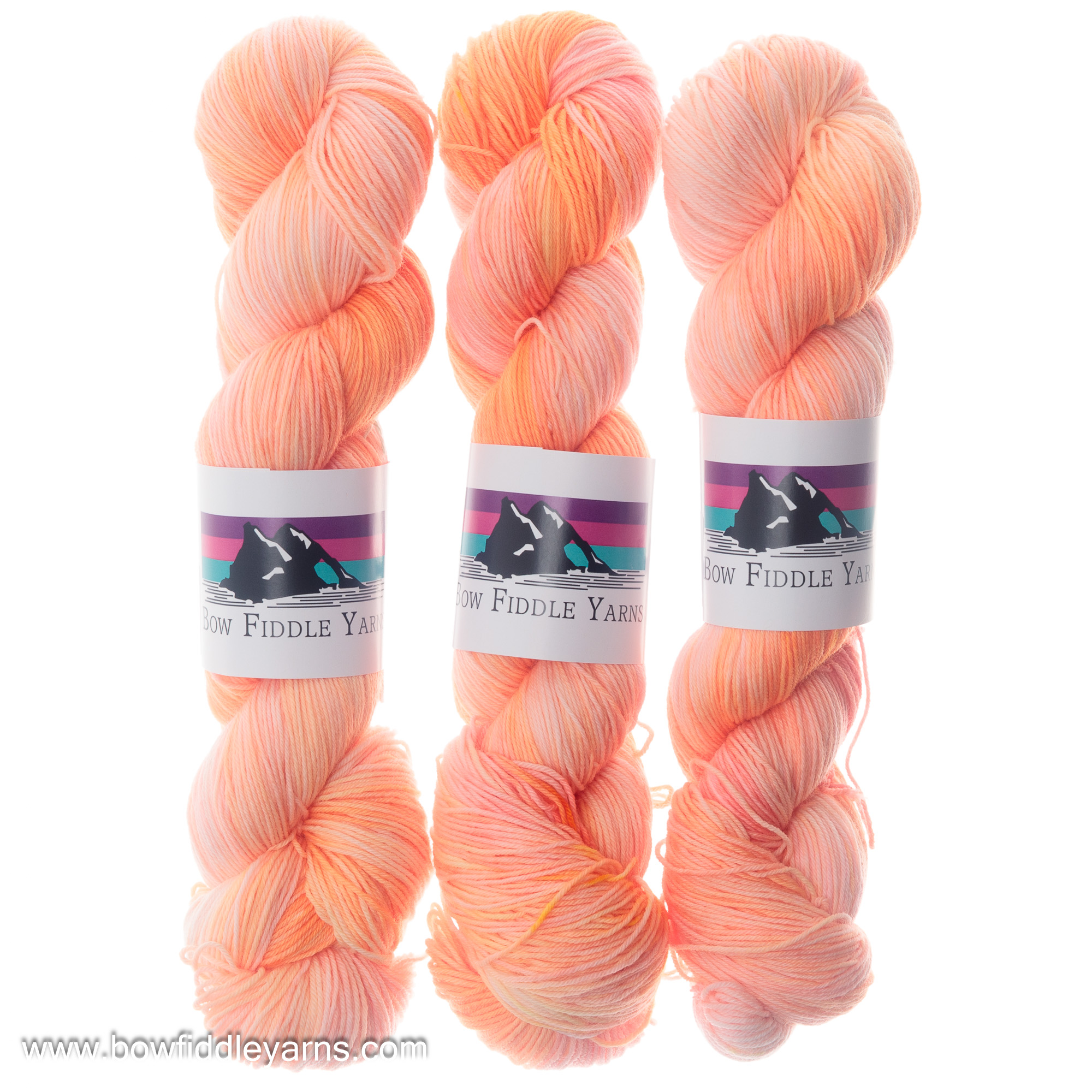 Neon Peach 100g 4 ply Superwash Merino and Nylon hand dyed yarn