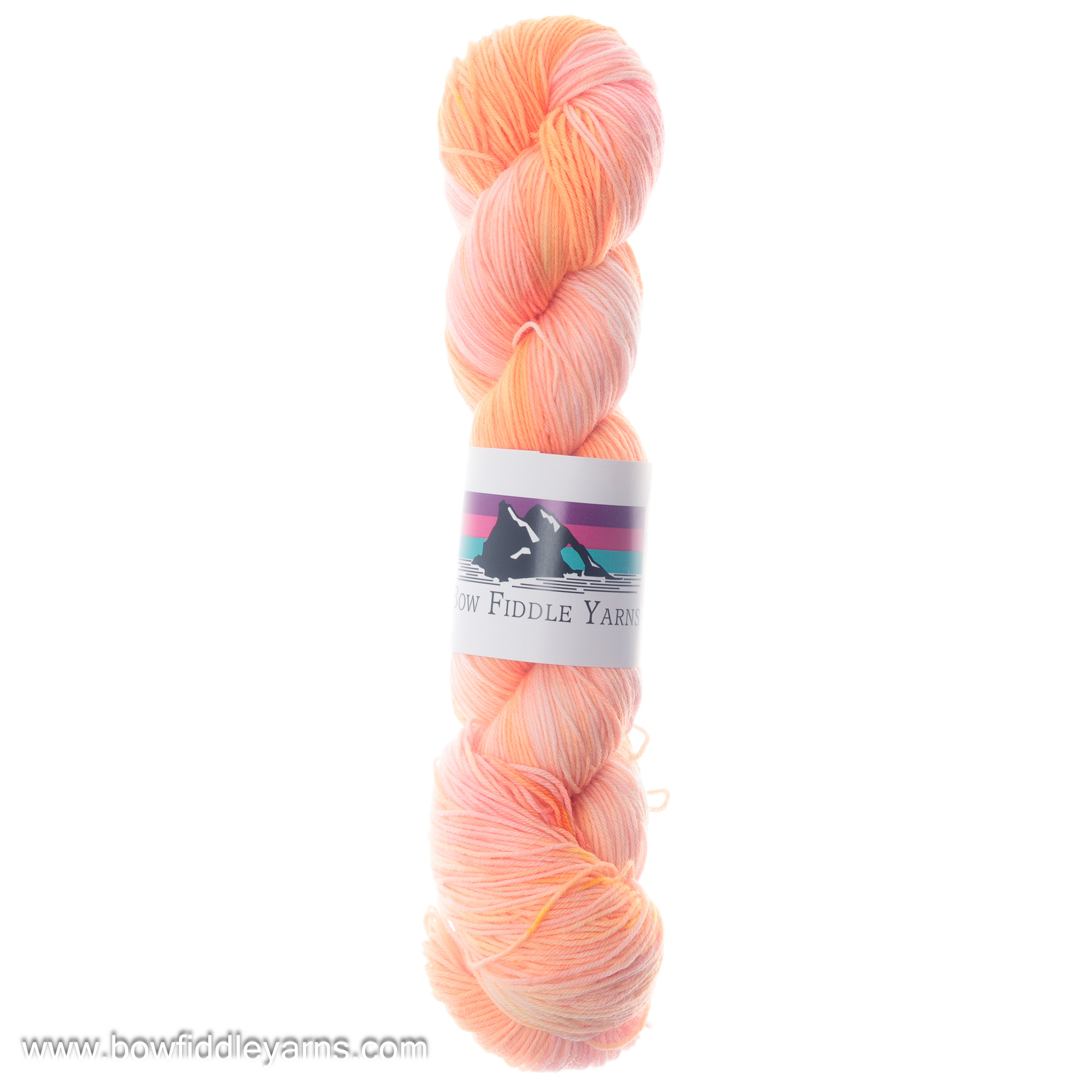 Neon Peach 100g 4 ply Superwash Merino and Nylon hand dyed yarn